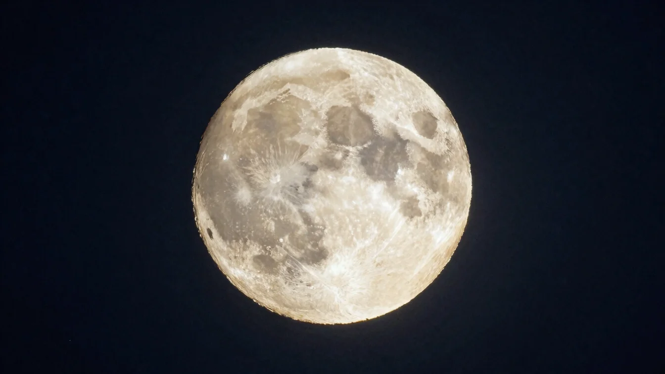 Sharp astronomy photograph of the Moon in a dark sky, showing cra